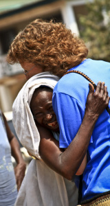 Kim hugging Aminata (2014_01_15 01_54_30 UTC)